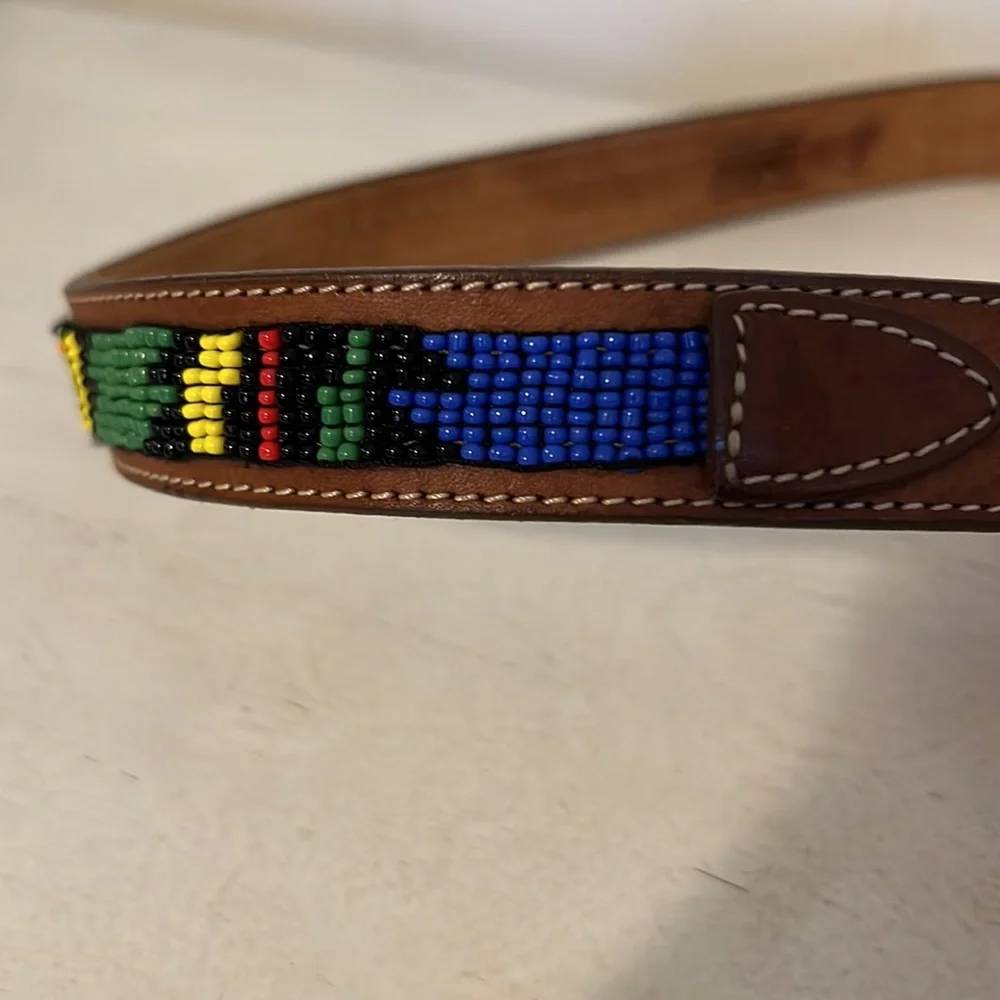 Vintage Justin Western beaded ladies belt size 28
